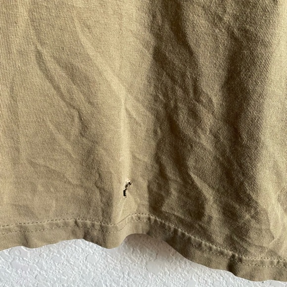 Vintage Y2K Ralph Lauren Polo Jeans Co. Trashed Grunge Tan Long Sleeve Shirt XL - Picture 7 of 15